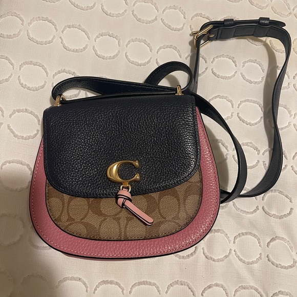 NWT COACH Remi Saddle Bag In Colorblock Signature Canvas - Picture 6 of 13